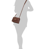 Emily Tan Leather Quilted Crossbody Bag
