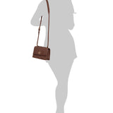 Emily Tan Leather Quilted Crossbody Bag