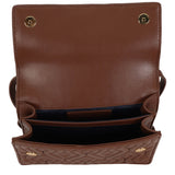 Emily Tan Leather Quilted Crossbody Bag