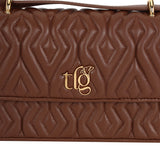 Emily Tan Leather Quilted Crossbody Bag