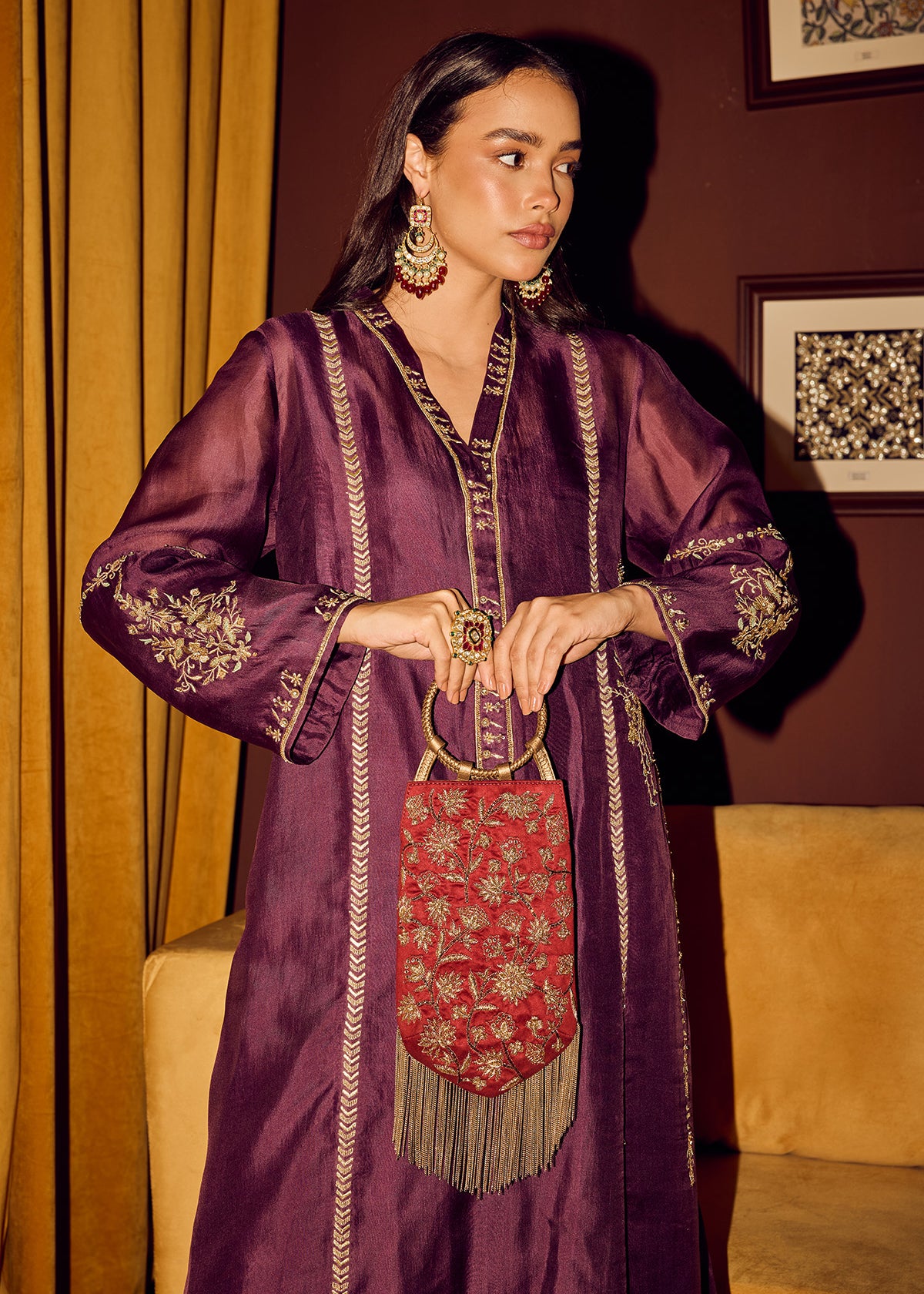 Jodha embellished potli bag