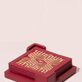 Maple Coaster Set (Set of 6) -Ruby