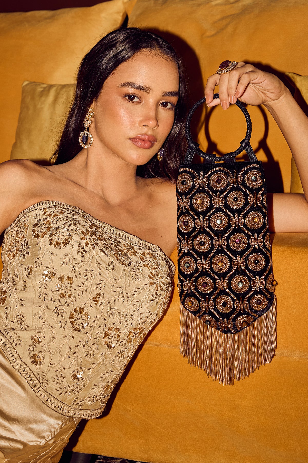 Navrattan embellished potli bag