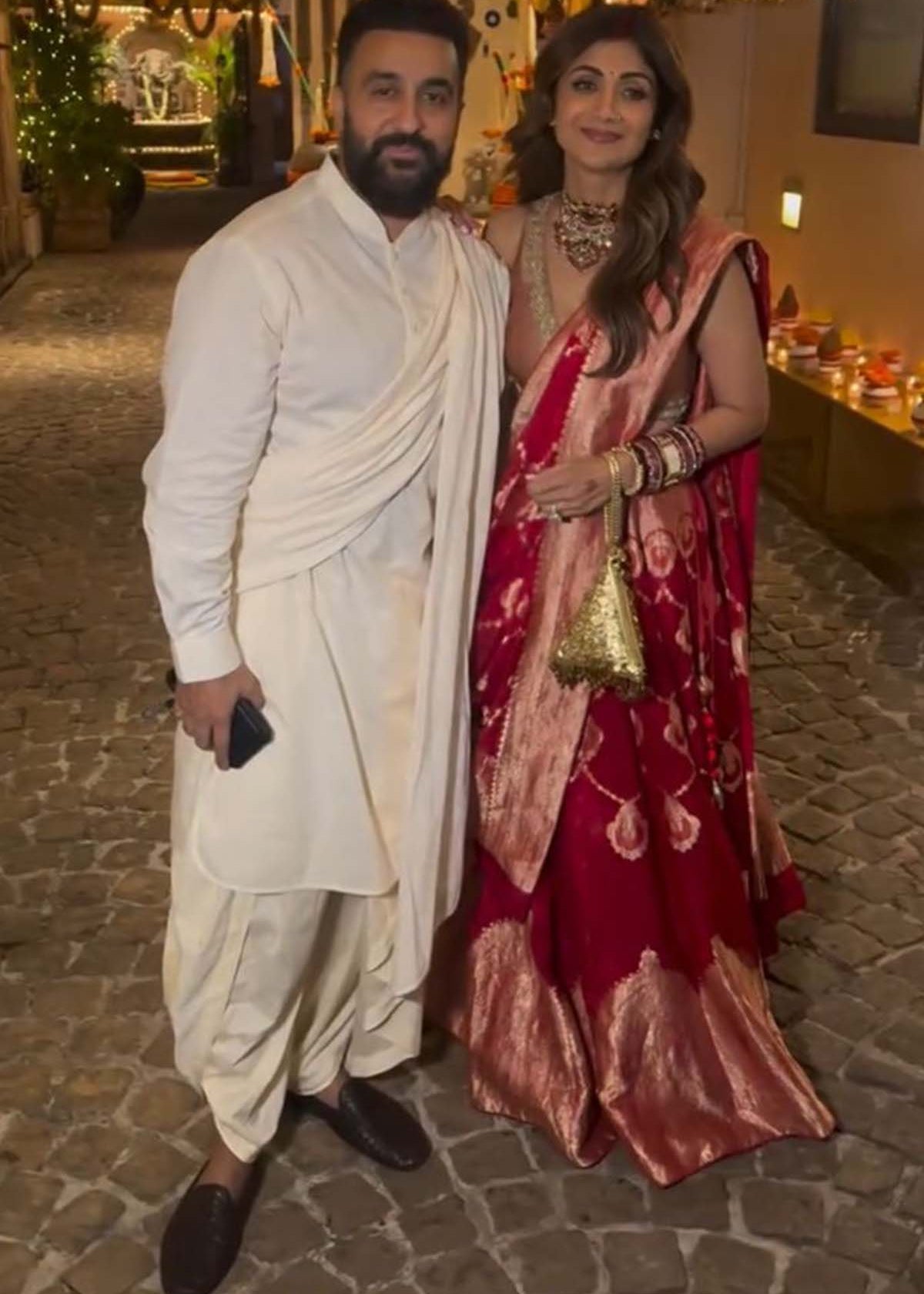 Shilpa Shetty in Zahra Embroidered Potli Bag
