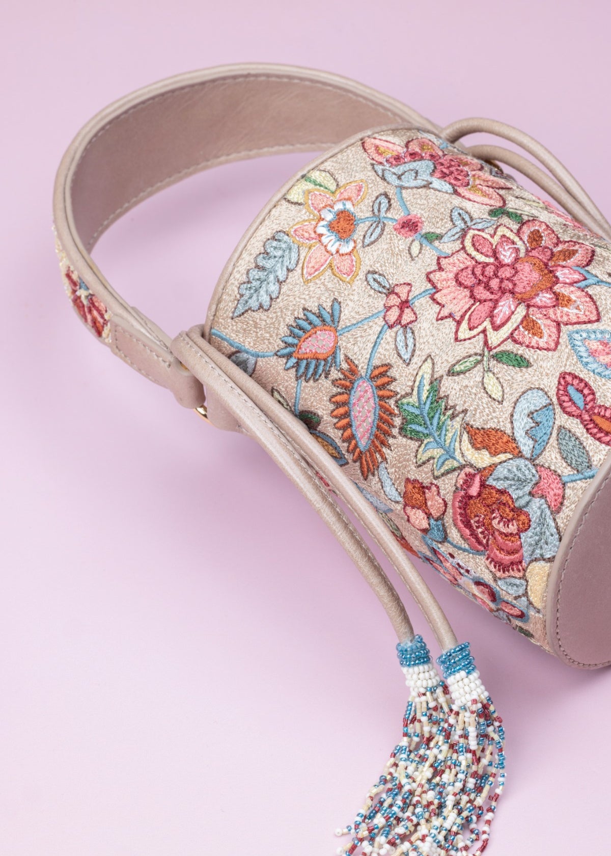 Statice Embroidered Bucket Bag