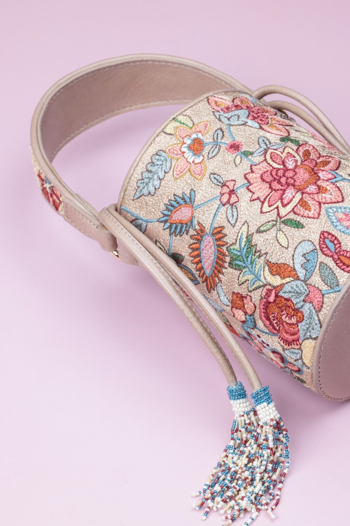 Statice Embroidered Bucket Bag