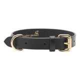 Tan & Black interlaced leather dog collar