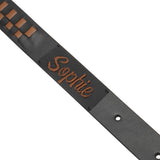 Tan & Black interlaced leather dog collar