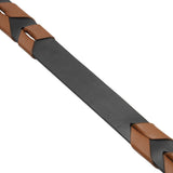 Tan & Black woven leather dog collar