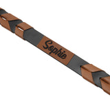 Tan & Black woven leather dog collar