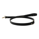 Black woven leather dog leash