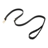 Black woven leather dog leash