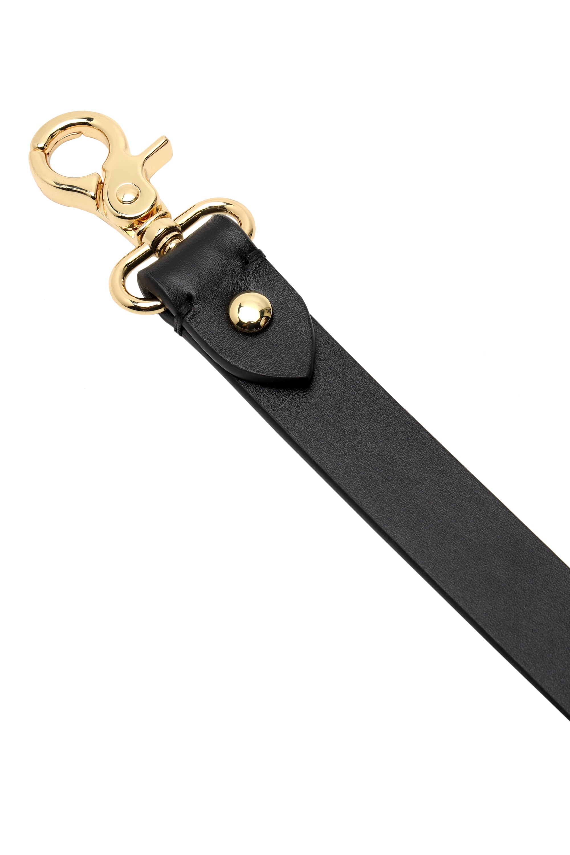 Black woven leather dog leash