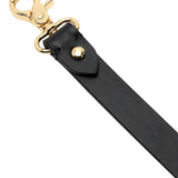 Black woven leather dog leash