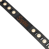 Black Riveted leather dog collar