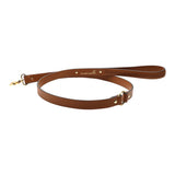Tan woven leather dog leash