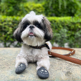 Tan woven leather dog leash