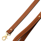 Tan woven leather dog leash