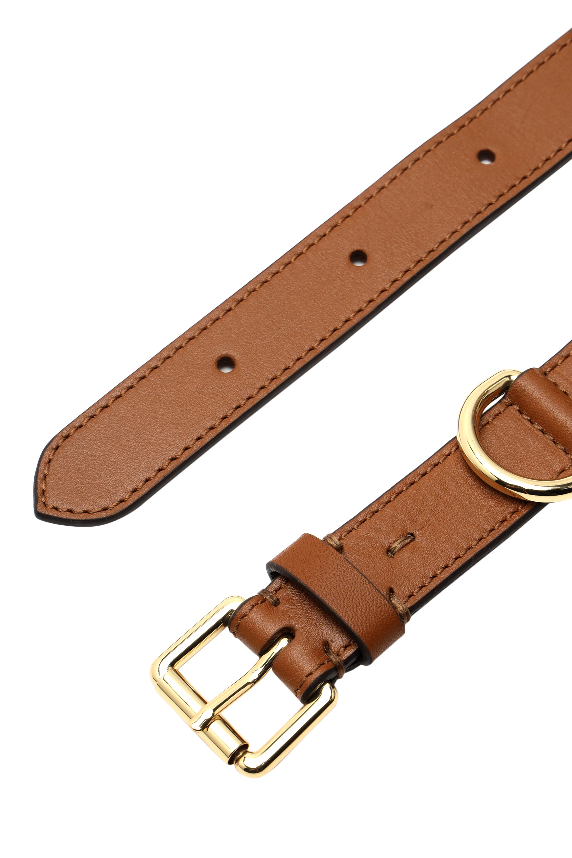 Tan Interlaced leather dog collar