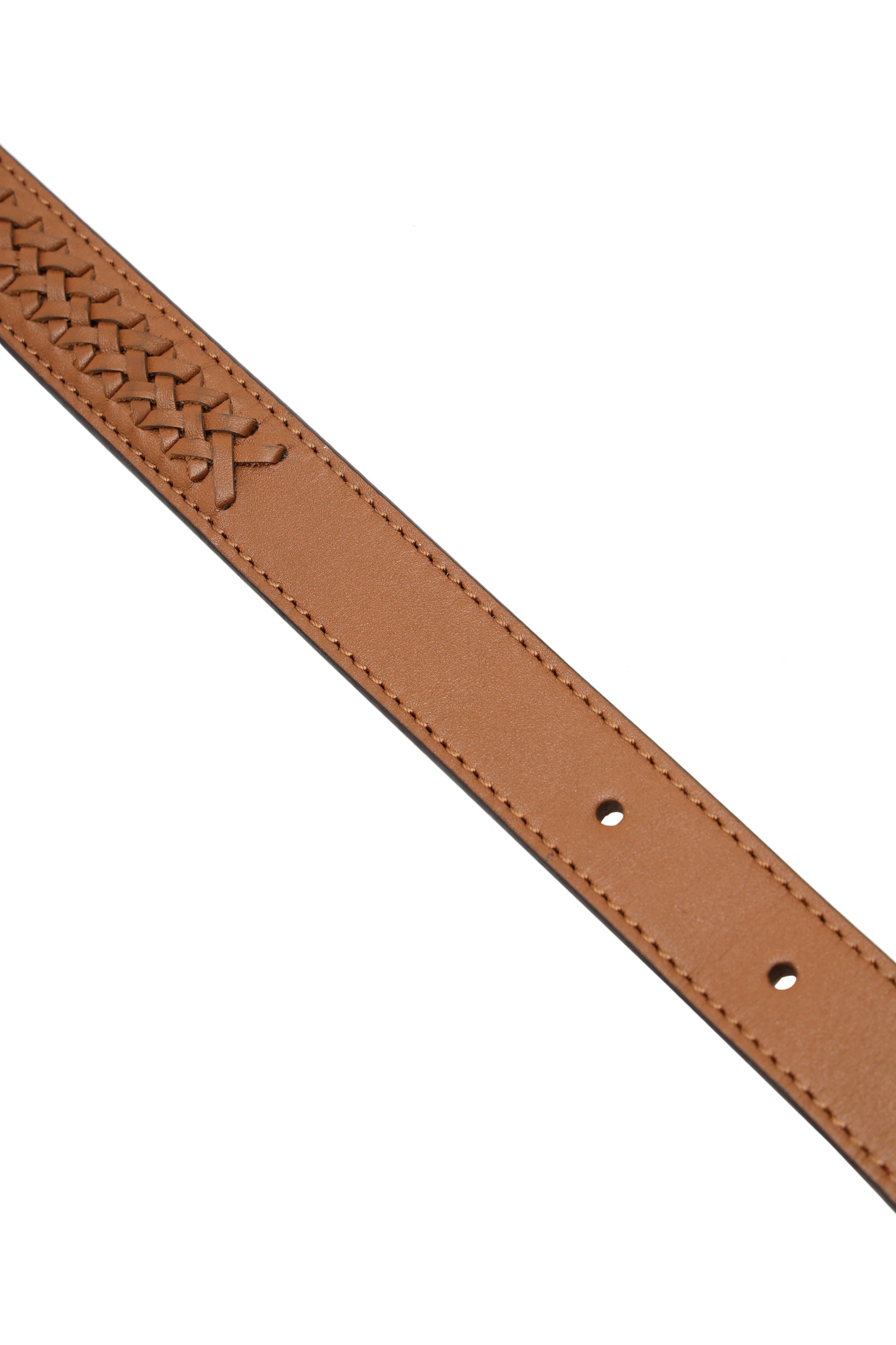 Tan Interlaced leather dog collar