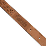 Tan Interlaced leather dog collar