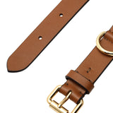 Tan leather dog collar with studs