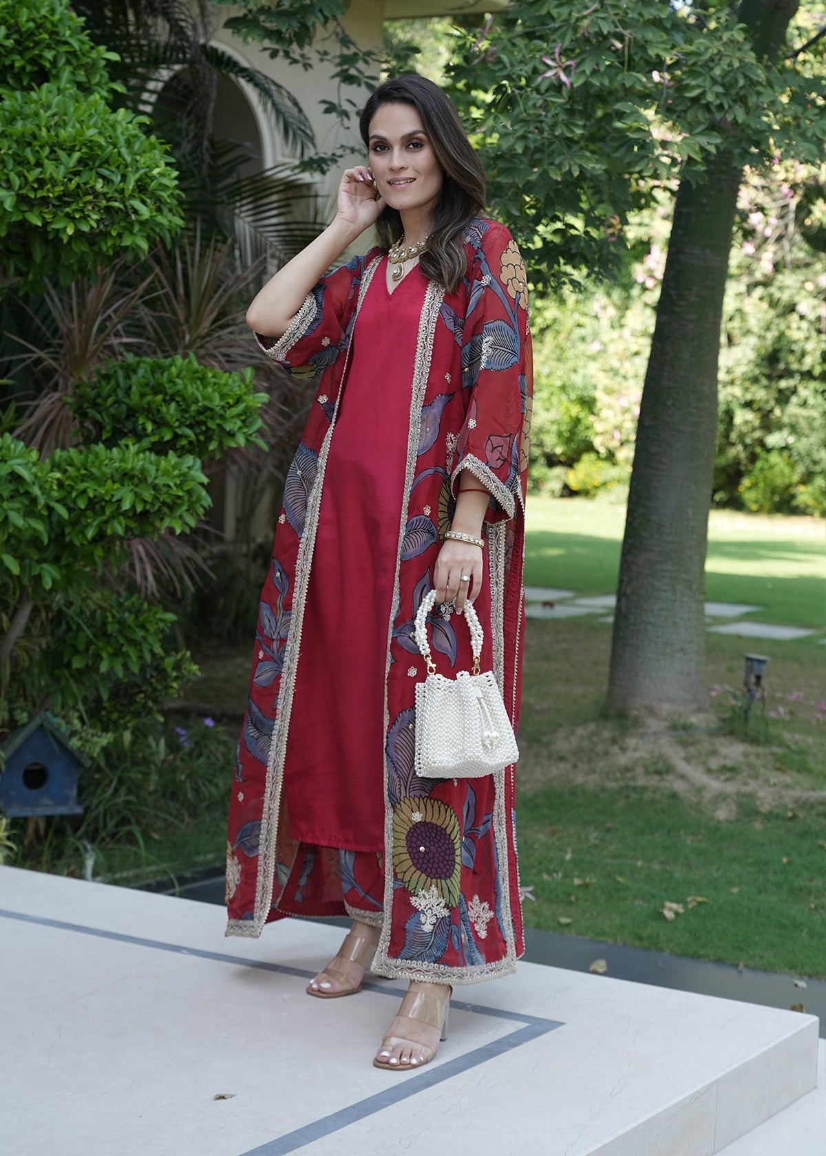 Anushka with the Jaipur Pearl Beaded Potli Bag