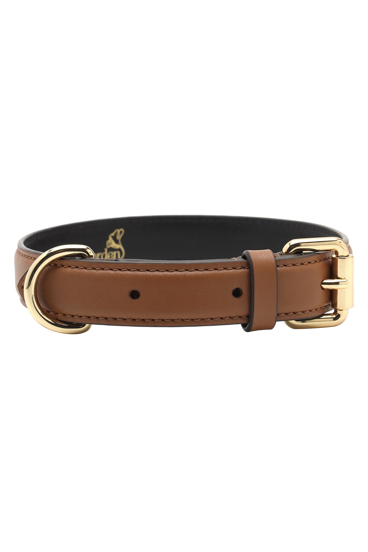 Tan leather dog collar