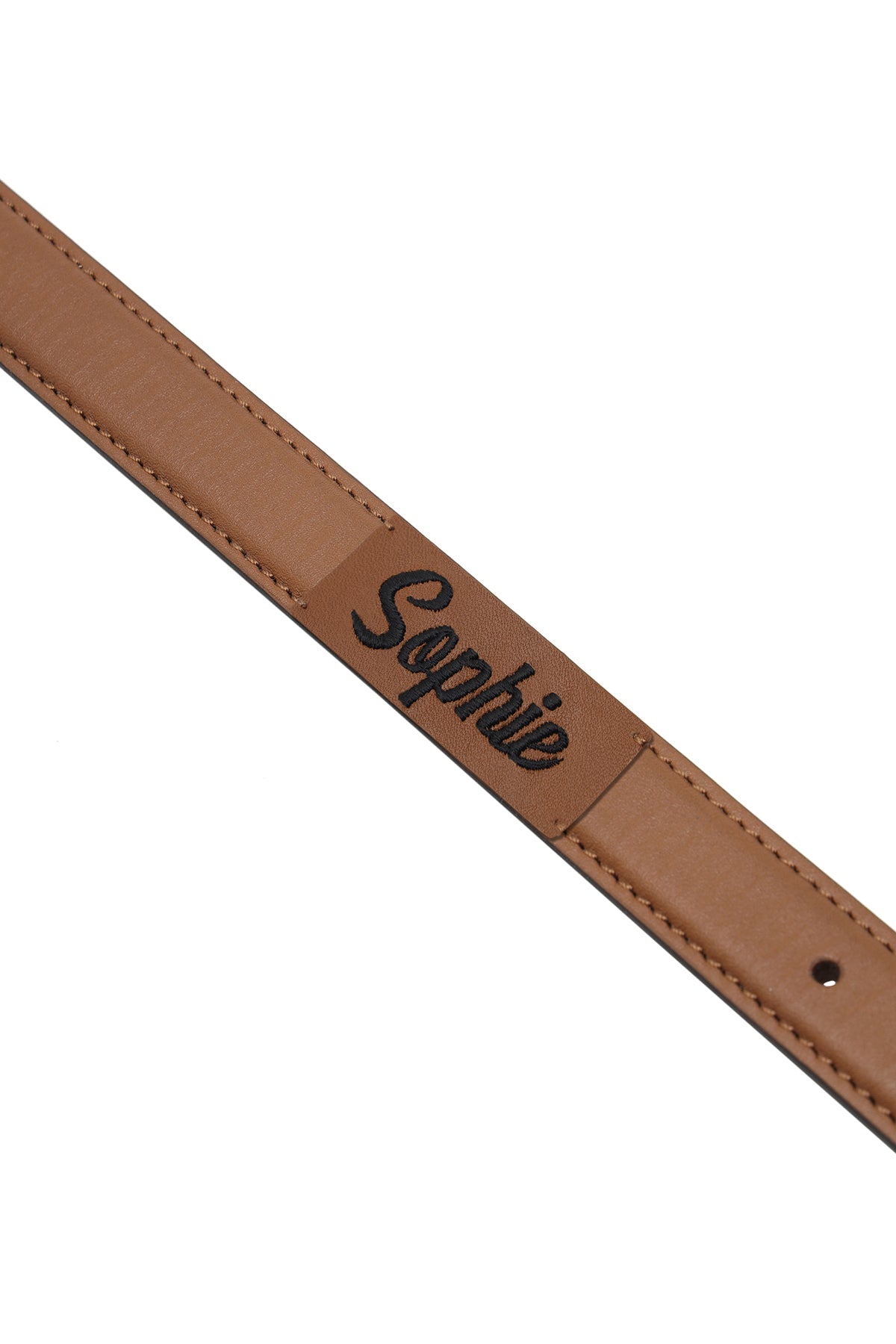 Tan leather dog collar