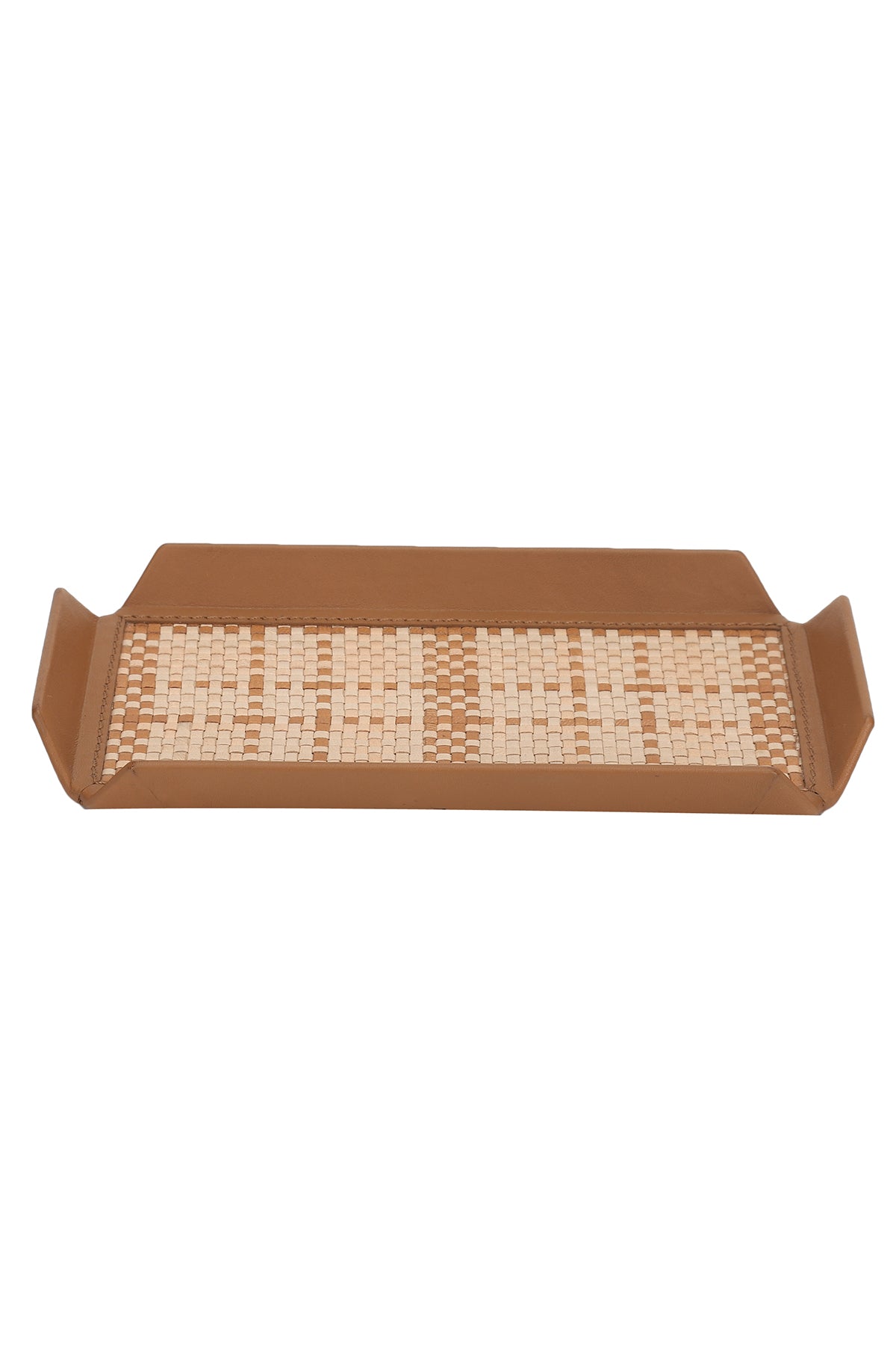 Birch Woven Leather Tray Mini