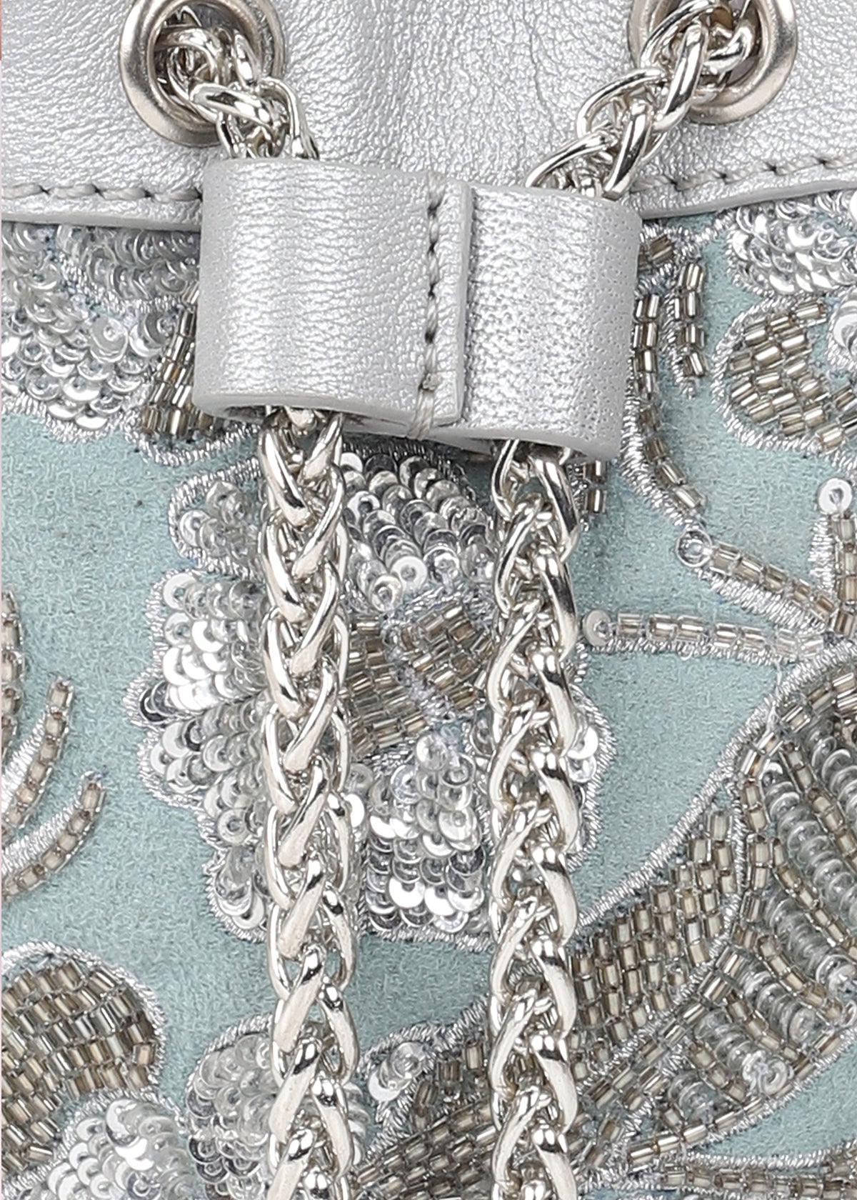 Sage Leather Mini Bucket Bag