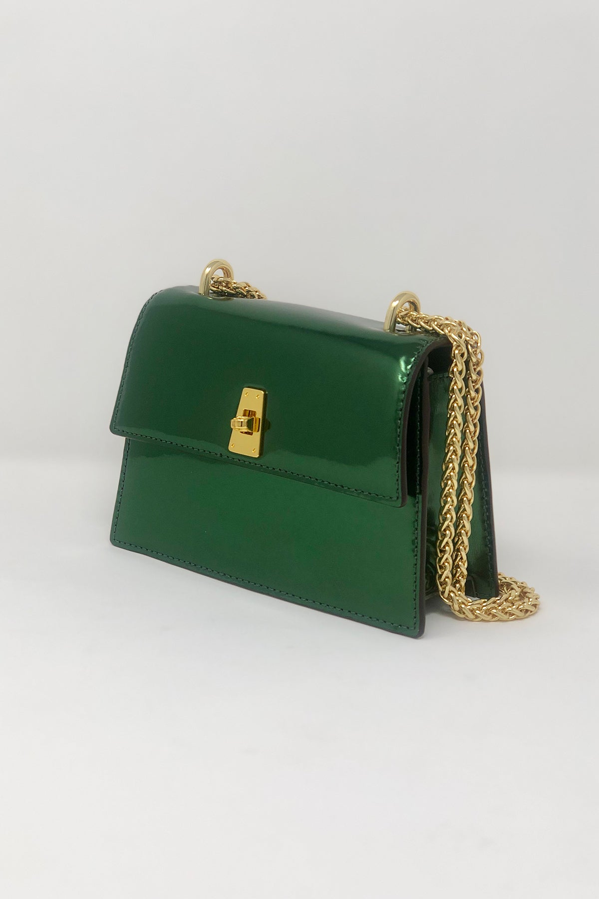 Primrose-Emerald Leather Shoulder Bag