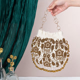 Parijaat Velvet Embellished Potli Bag