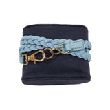 Triple Wrap Sky Blue Womens Bracelet