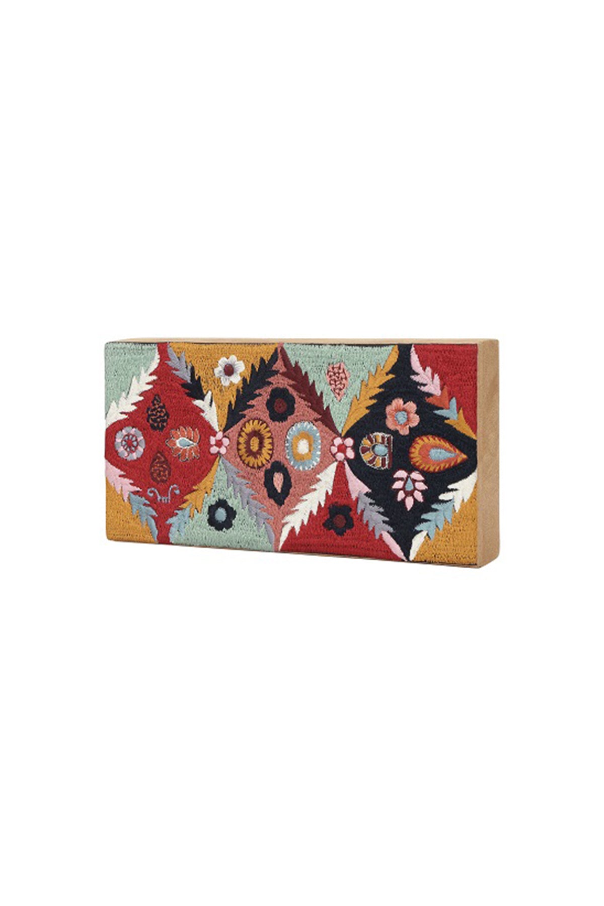 Multicolored embroidered money box