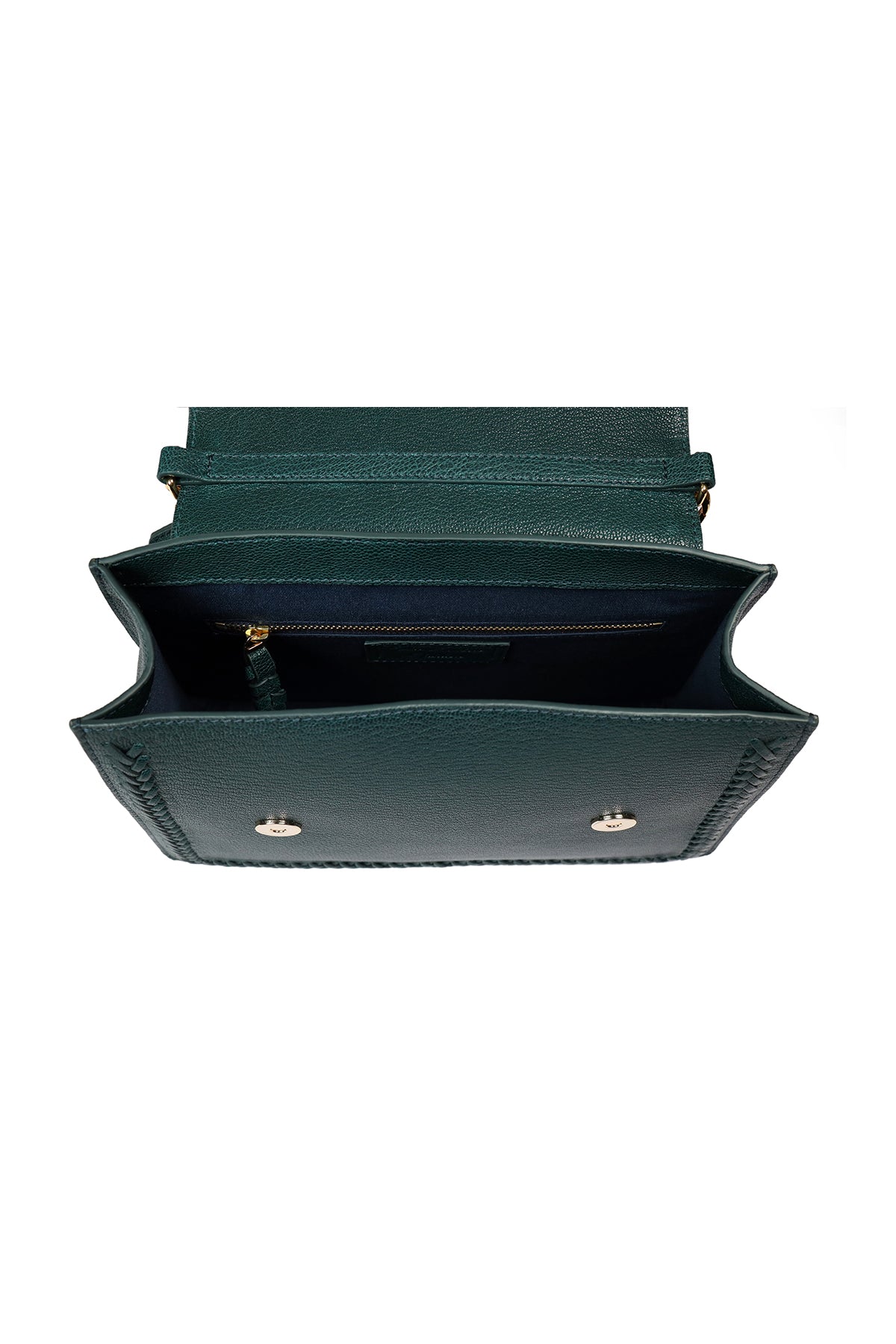 Geranium-Forest Green Leather Shoulder Bag