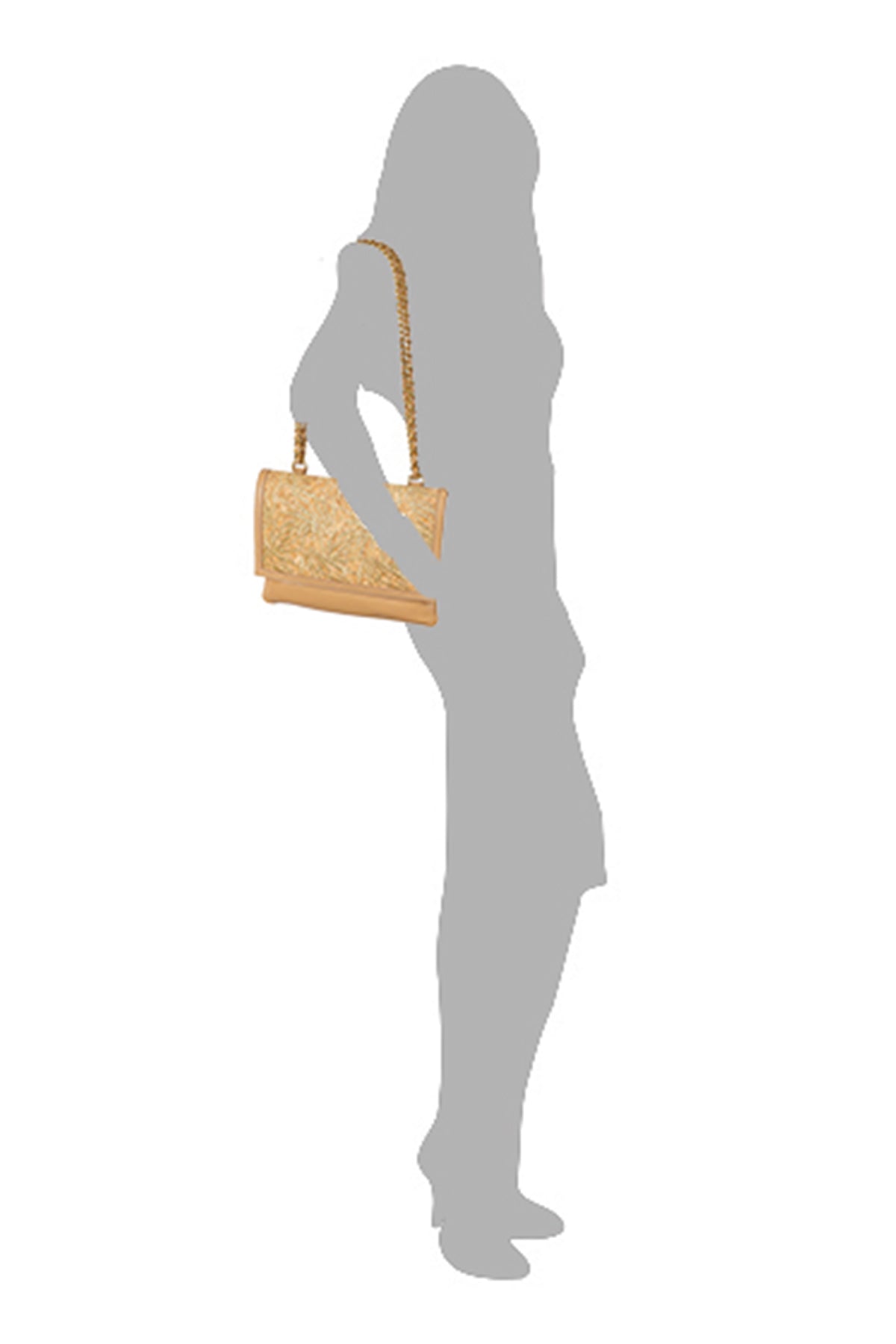 Freesia-Gold Cork Leather Shoulder Bag