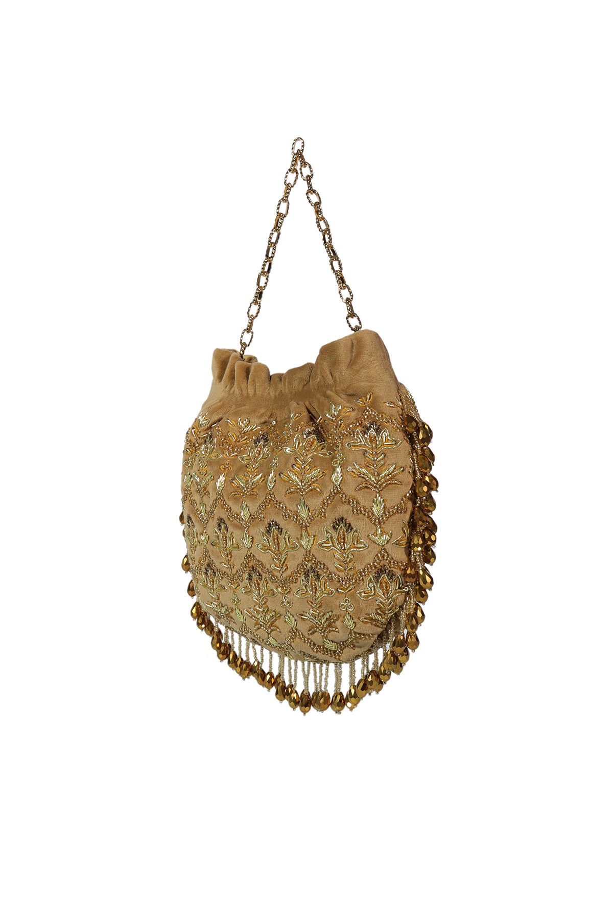 Amaltas Velvet Embellished Potli Bag