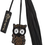 Owl Leather Charm - Black